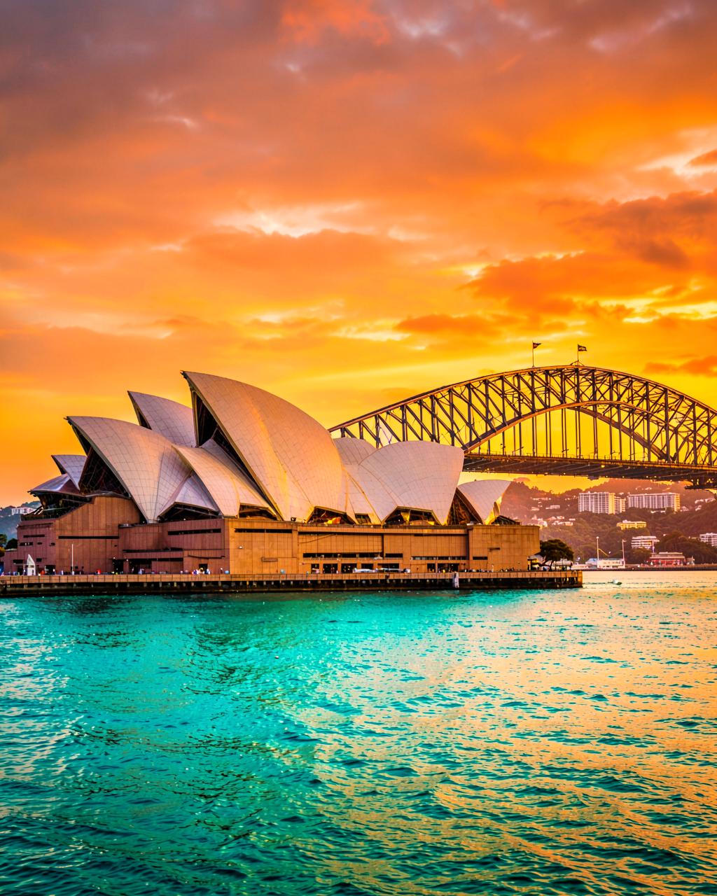Australia student visa consultant Gujranwala — Sydney Opera House at sunset