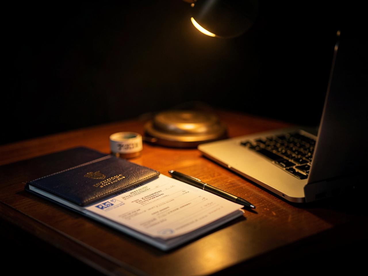 Student visa filing desk with passport and visa application documents at DSA Gujranwala